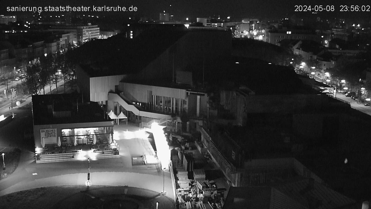 Webcam mit Blick auf die Baustelle des Neuen Staatstheaters